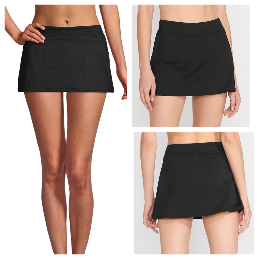 Lands End UPF 50 Black Swim Skirt | Women’s Bikini Swimsuit Bottoms | Size 18W